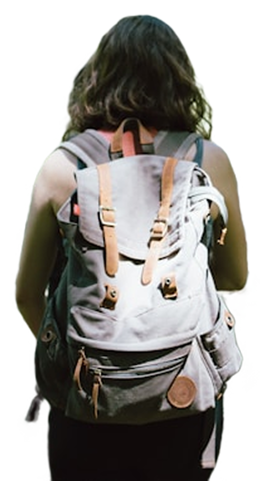 A person hiking through the forest